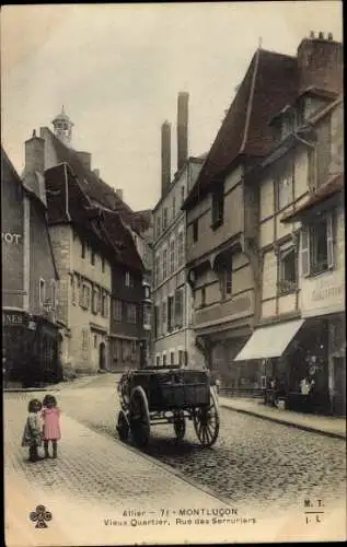 Ak Montluçon Allier, Vieux Quartier, Rue des Serruriers