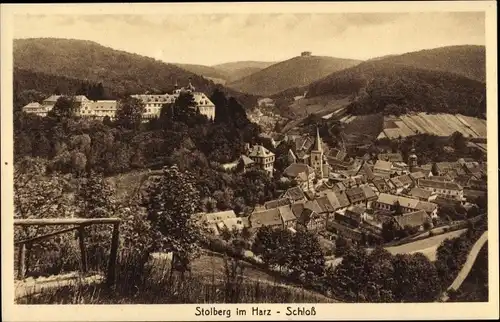 Ak Stolberg im Harz, Gesamtansicht, Schloss