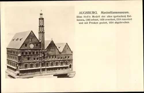 Ak Augsburg in Schwaben, Maximiliansmuseum, Modellbau
