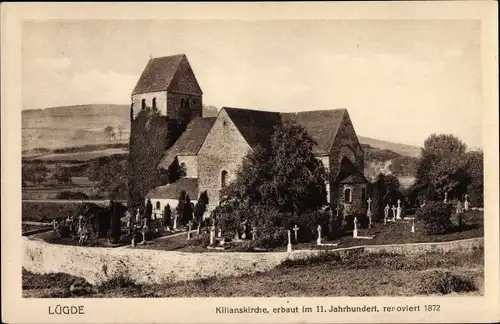 Ak Lügde im Weserbergland, Kilianskirche, Erbaut im 11. Jh., 1872