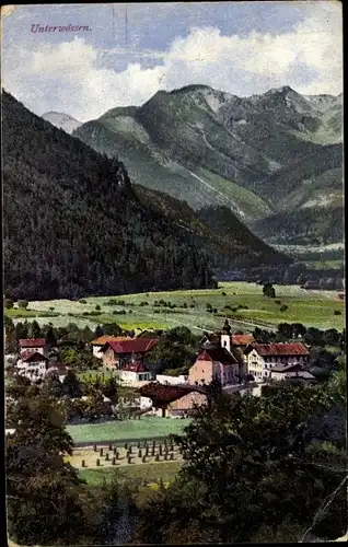 Ak Unterwössen Oberbayern, Totalansicht des Ortes