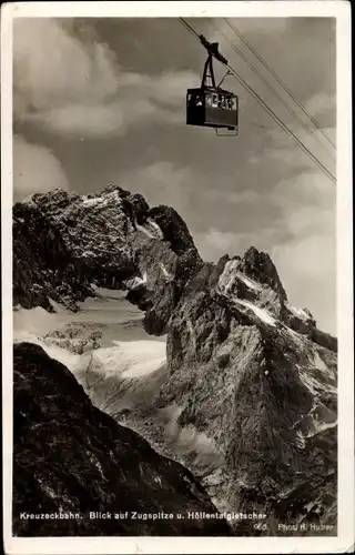 Ak Garmisch Partenkirchen in Oberbayern, Zugspitze, Kreuzeckbahn