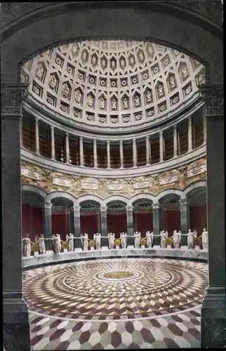 Ak Kelheim Niederbayern, Innenansicht der Befreiungshalle, Engelstatuen, Kuppel