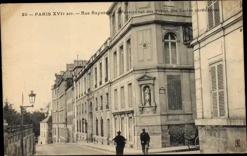 Ak Paris XVI. Arrondissement Passy, Rue Raynouard, Pensionnat des Freres des Ecoles