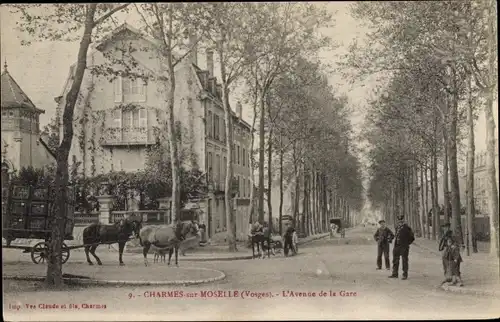 Ak Charmes sur Moselle Vosges, L'Avenue de la Gare