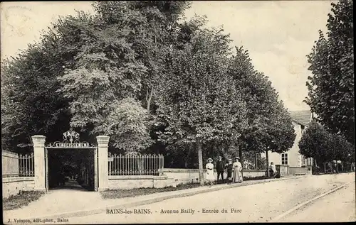 Ak Bains les Bains Vosges, Avenue Bailly, Entree du Parc