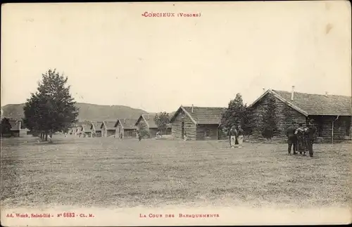 Ak Corcieux Vosges, La Cour des Baraquements