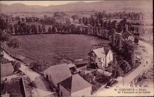 Ak Corcieux Vosges, Route de Vanemont et les Cours