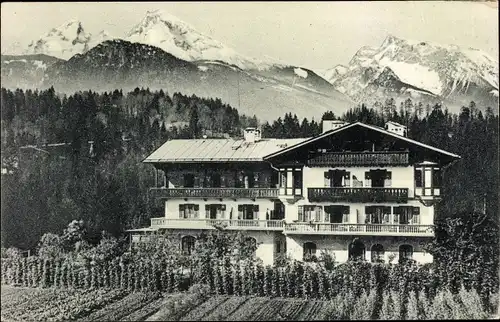 Ak Berchtesgaden in Oberbayern, Villa Bergheim, Alpenblick