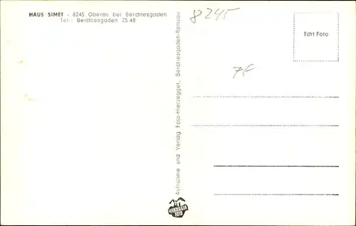 Ak Oberau in Oberbayern, Haus Simet