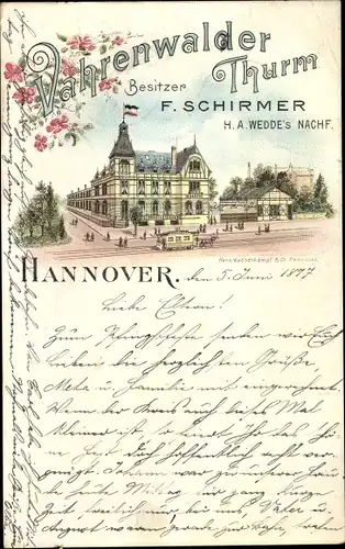 Litho Hannover in Niedersachsen, Vahrenwalder Turm, Gasthaus