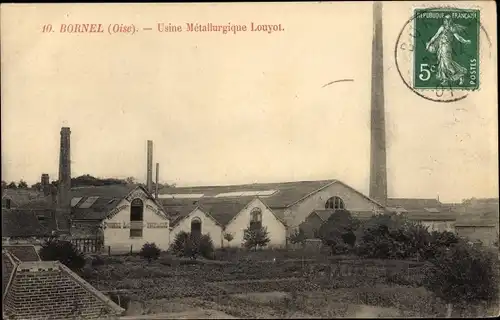 Ak Bornel Oise, Usine Metallurgique Louyot