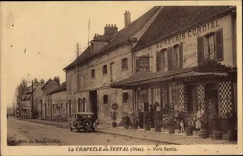Ak La Chapelle en Serval Oise, vers Senlis, Restaurant au Relais Cordial