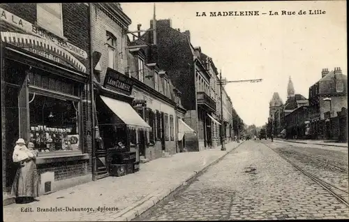 Ak La Madeleine Nord, Rue de Lille, A la bonne renommée, Leon Clarisse