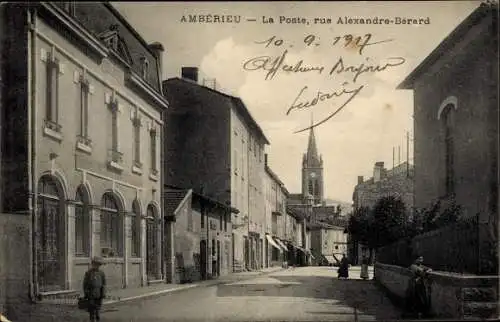 Ak Amberieu en Bugey Ain, La Poste, Rue Alexandre Berard