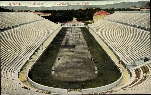 Ak Athen Griechenland, Le Stade, Stadion, Blick von der Tribüne