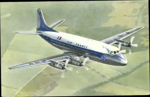 Ak Französisches Passagierflugzeug, Air France, Vickers Viscount