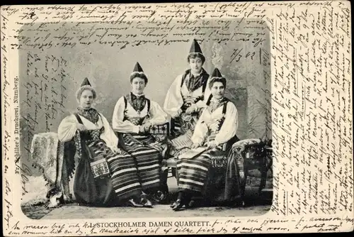Ak Stockholmer Damen Quartett, Frauen in schwedischer Tracht