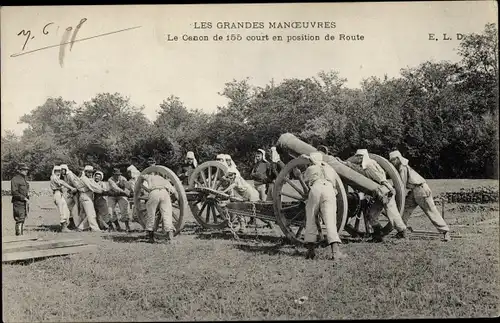 Ak Les Grands Manoeuvres, Le Canon, Französische Soldaten, Kanone