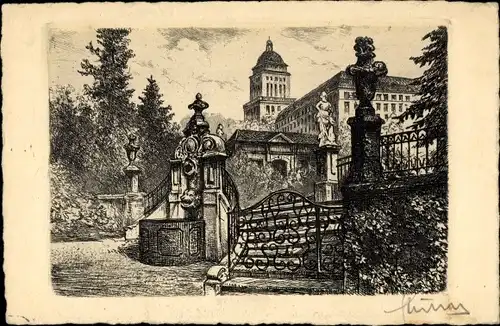 Künstler Ak Zürich Stadt Schweiz, Universität