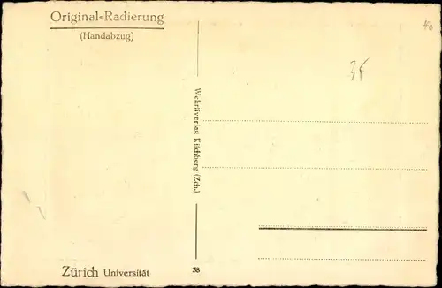 Künstler Ak Zürich Stadt Schweiz, Universität