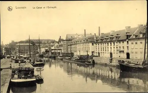 Ak Louvain Leuven Flämisch Brabant, Le Canal et l'Entrepôt