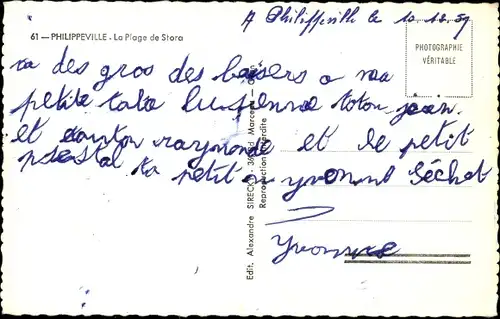 Ak Philippeville Skikda Algerien, La Plage de Stora