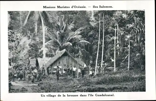 Ak Salomonen Ozeanien, Un village de la brousse dans l'ile Guadalcanal, Missions Maristes