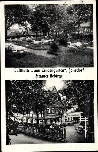 Ak Jonsdorf b. Zittau Lausitz, Gasthof z. Lindengarten
