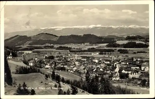 Ak Sankt Veit an der Glan Kärnten, Gesamtansicht, Saualpe