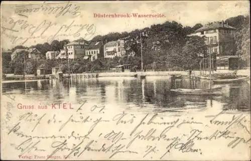Ak Düsternbrook Kiel, Wasserseite, Teilansicht