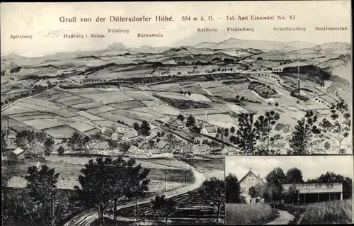 Ak Dittersdorf Amtsberg im Erzgebirge, Dittersdorfer Höhe, Panorama