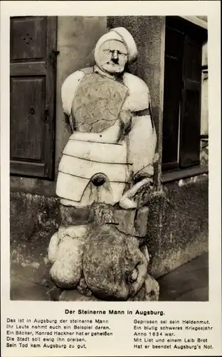 Ak Augsburg in Schwaben, Der Steinerne Mann, Gedicht