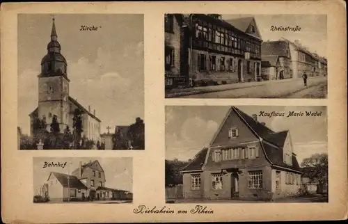 Ak Biebesheim Rhein, Kr. Groß Gerau, Bahnhof, Kaufhaus