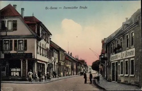 Ak Groß Gerau in Hessen, Darmstädter Straße, Geschäft*, Buchbinderei**