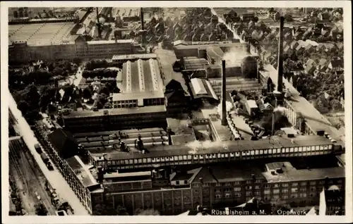 Ak Rüsselsheim am Main Hessen, Opelwerk, Vogelschau