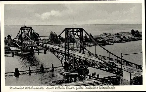 Ak Wilhelmshaven in Niedersachsen, Gr. Drehbrücke, Kaiser Wilhelmbrücke