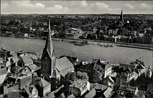 Ak Flensburg in Schleswig Holstein, Teilansicht