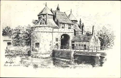 Künstler Ak Bruges Brügge Flandern Westflandern, Porte