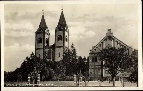 Ak Arenberg Koblenz am Rhein, Roter Hahn, Kirche