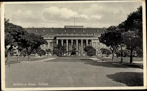 Ak Koblenz am Rhein, Schloss, Frontalansicht