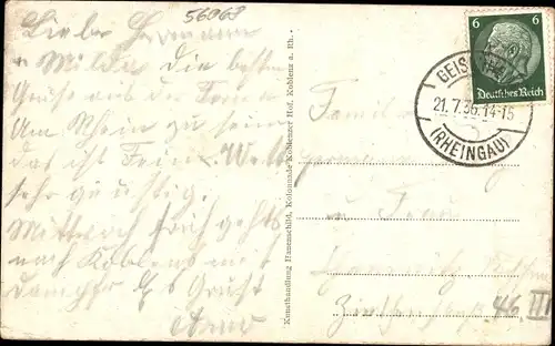 Ak Koblenz am Rhein, Schloss, Frontalansicht