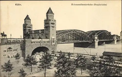 Ak Köln am Rhein, Hohenzollernbrücke