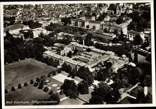 Ak Bad Kissingen Unterfranken Bayern, Luftaufnahme Schlosskomplex, Park