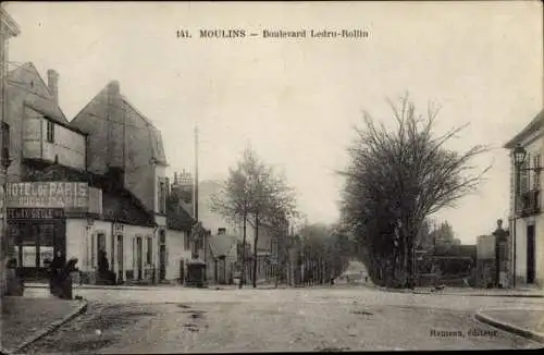 Ak Moulins Allier, Boulevard Ledru Rollin