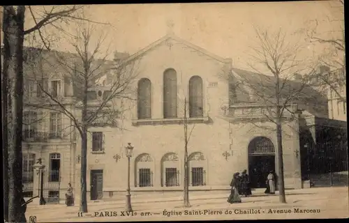 Ak Paris XVI. Arrondissement Passy, Eglise Saint Pierre de Chaillot, Avenue Marceau