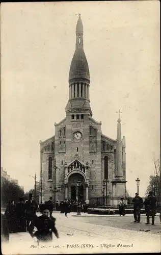 Ak Paris XVI. Arrondissement Passy, L'Eglise d'Auteuil