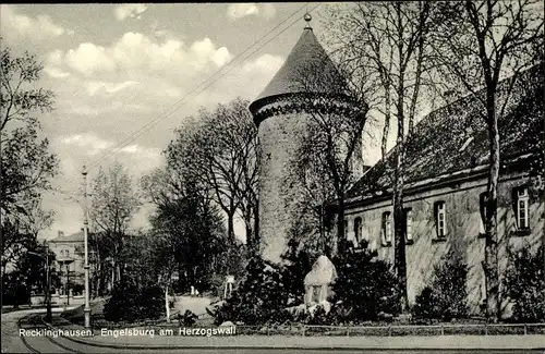 Ak Recklinghausen, Engelsburg am Herzogswall, Denkmal