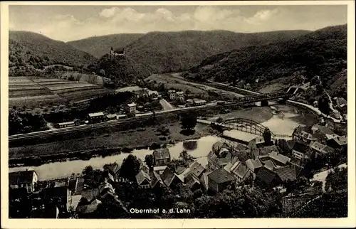 Ak Obernhof an der Lahn, Teilansicht, Fliegeraufnahme