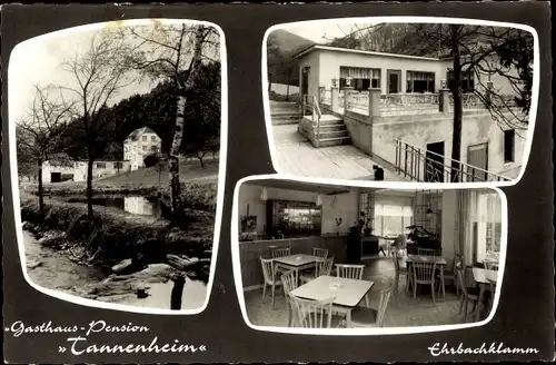 Ak Buchholz Boppard im Hunsrück, Ehrbachklamm, Gasthaus-Pension Tannenheim, Inneres